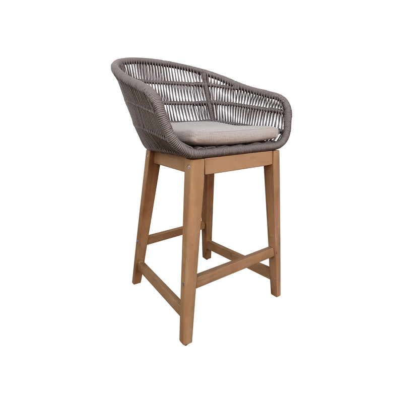 Cargue la imagen en el visor de la galería, Silla Alta de Lazo para Interior de Madera Acacia Color Gris TALARA -HUC39670-GR