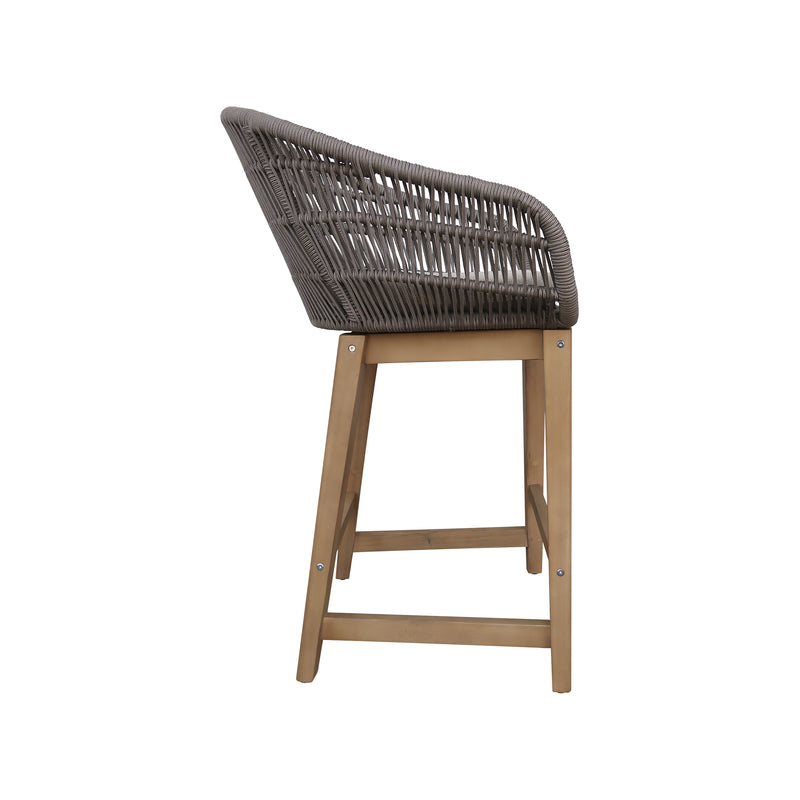 Cargue la imagen en el visor de la galería, Silla Alta de Lazo para Interior de Madera Acacia Color Gris TALARA -HUC39670-GR