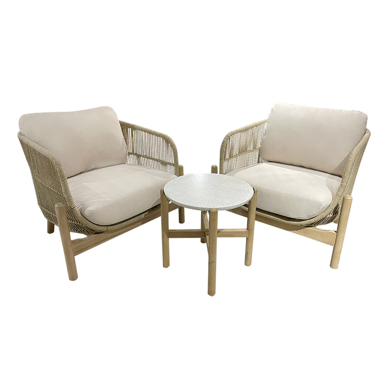 Cargue la imagen en el visor de la galería, Set para Exterior e Interior de Madera Acacia Color Blanco TALARA BISTRO-6216869180