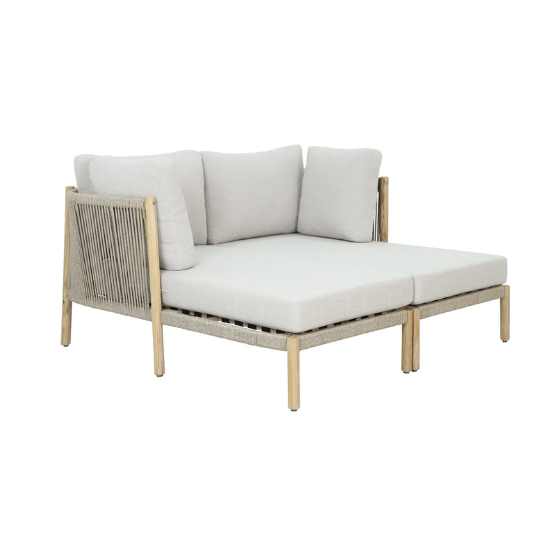 Cargue la imagen en el visor de la galería, Set Tyson Daybed doble Chaise de madera color natural - HUC40536-DDC