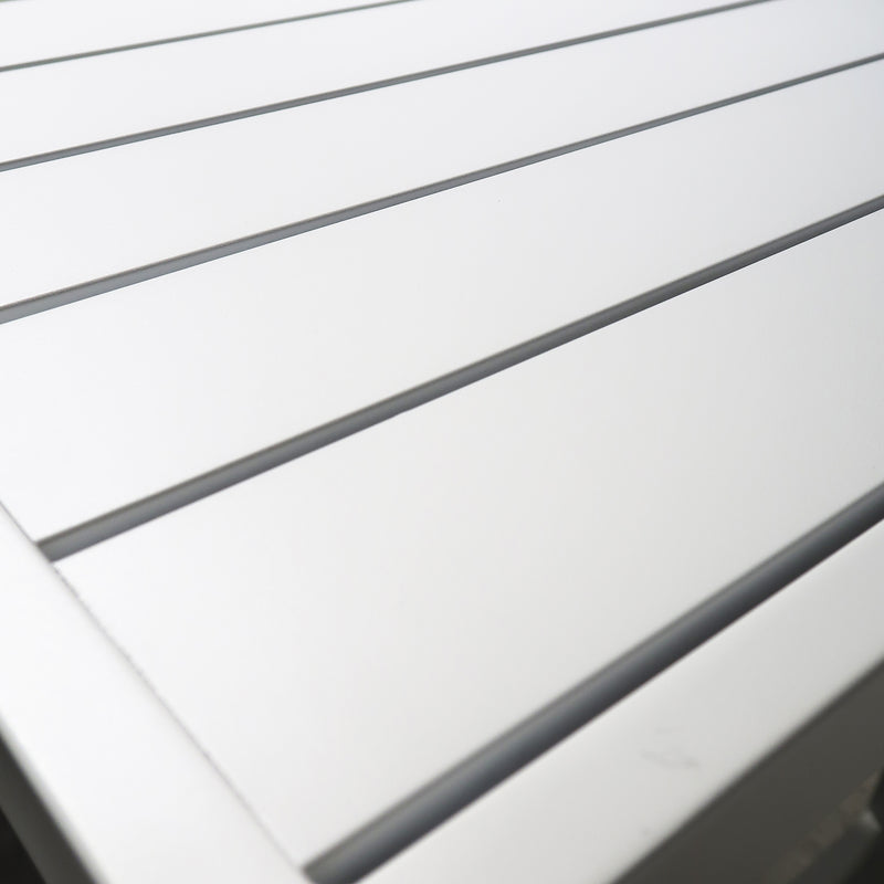 Cargue la imagen en el visor de la galería, Comedor Alto para interior y exterior Ancona + 4 bancos waterfall colo blanco - ANWAWH