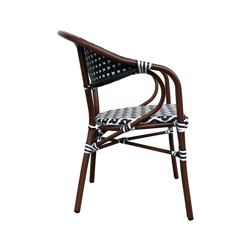 Cargue la imagen en el visor de la galería, Silla de Rattan para Exterior Color negro & blanco WILLSI 047 - WIL47