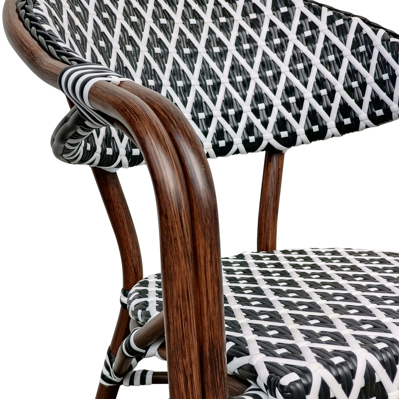 Cargue la imagen en el visor de la galería, Silla de Rattan para Exterior Color negro & blanco WILLSI 047 - WIL47