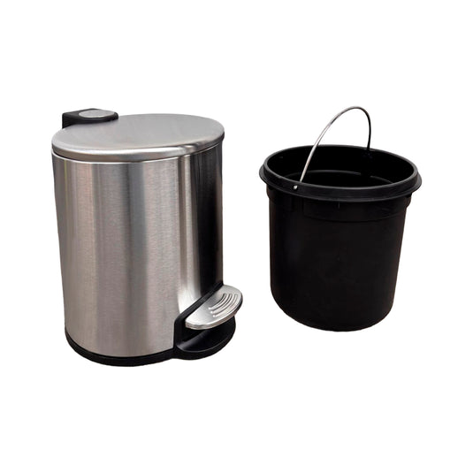 Bote de basura chico de Acero inoxidable FCG con pedal de 5L redondo - FCGF43005-5L
