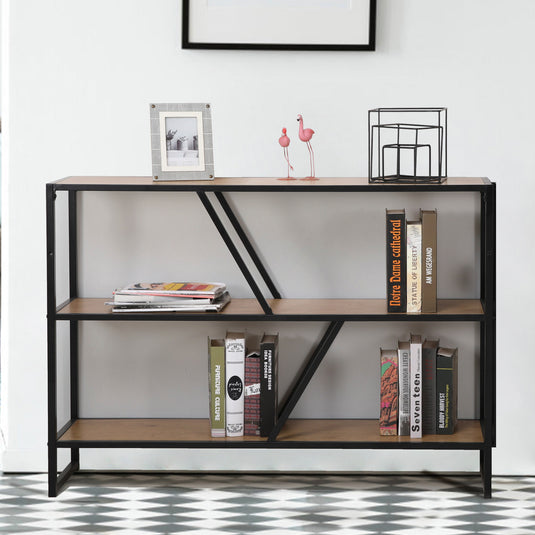 Estante de 3 niveles para interior color negro & café - 31333B3