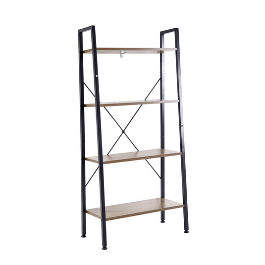 Estante de 4 niveles KD color café con Negro - 31333EKD