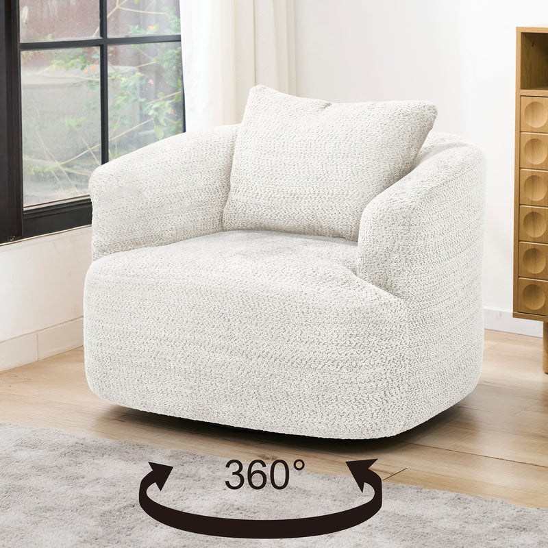 Cargue la imagen en el visor de la galería, Sillón de interior giradorio 360 color crema - 76447
