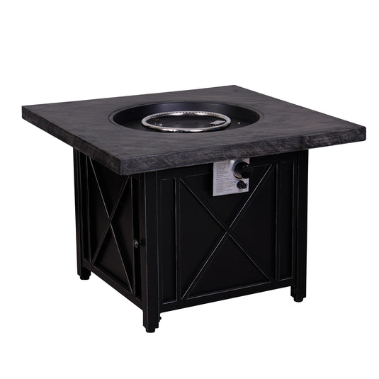 Square black fire pit - 41630