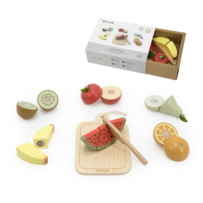 Cargue la imagen en el visor de la galería, Juego para cortar frutas de madera - 44211
