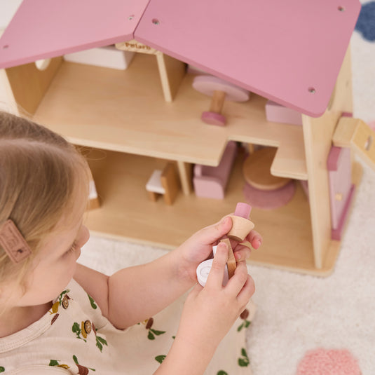 Juego casa de muñecas de madera - 44256