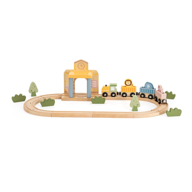 Load image into Gallery viewer, Juego tren de madera 30 pz - 44257N
