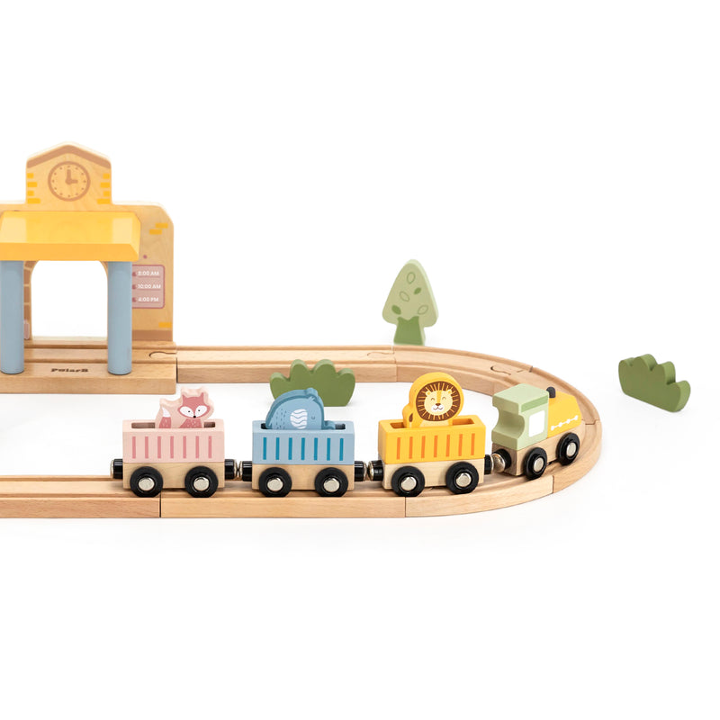 Load image into Gallery viewer, Juego tren de madera 30 pz - 44257N
