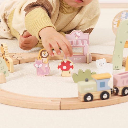 Juego tren parque de diversiones 62 pz - 44307