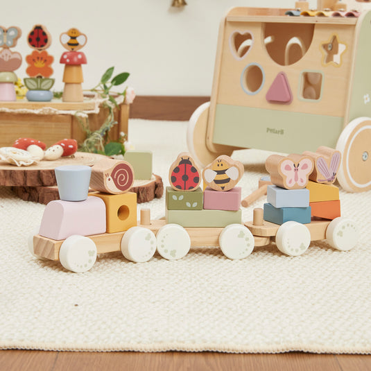 Juego tren apilable de madera - 44313