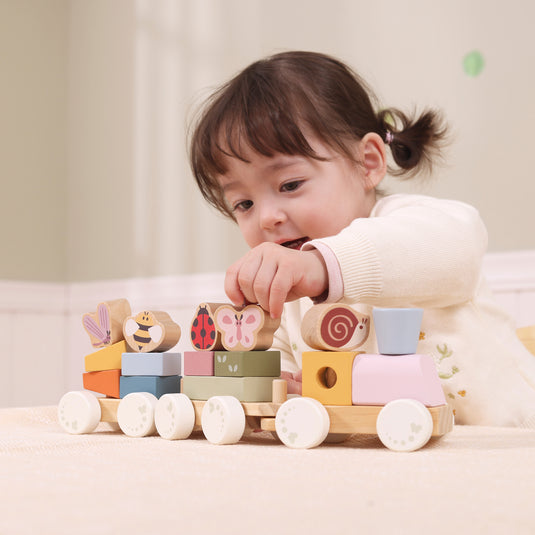 Juego tren apilable de madera - 44313