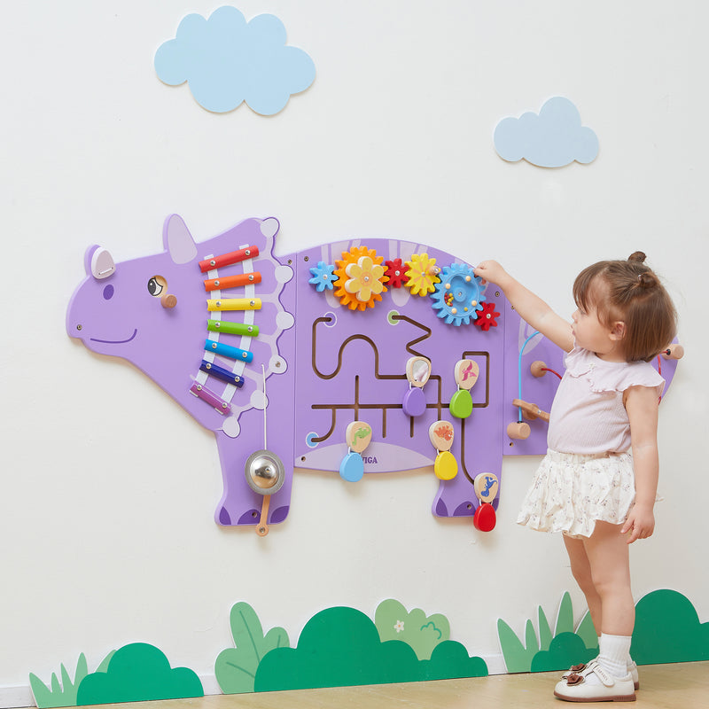 Cargue la imagen en el visor de la galería, Panel de actividades de pared Dinosaurio Triceratops - 44753FSC
