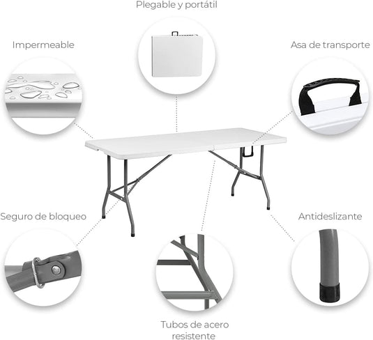Mesa Plegable de Plástico Para Exterior e Interior YAM-893-16