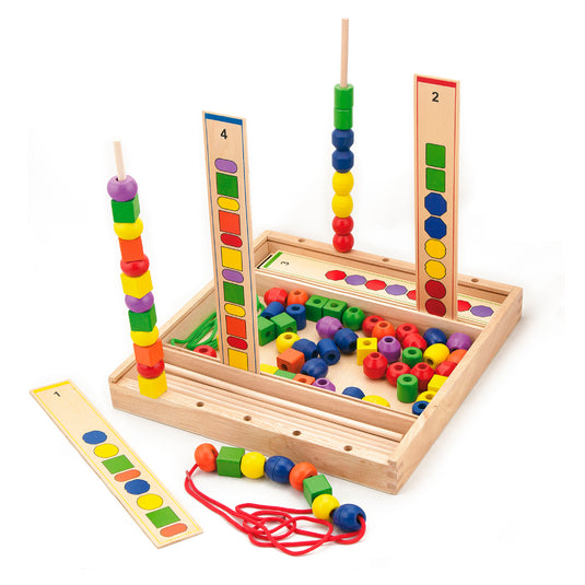 Juego secuencia de cuentas de madera - 56182
