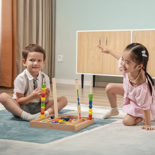 Juego secuencia de cuentas de madera - 56182