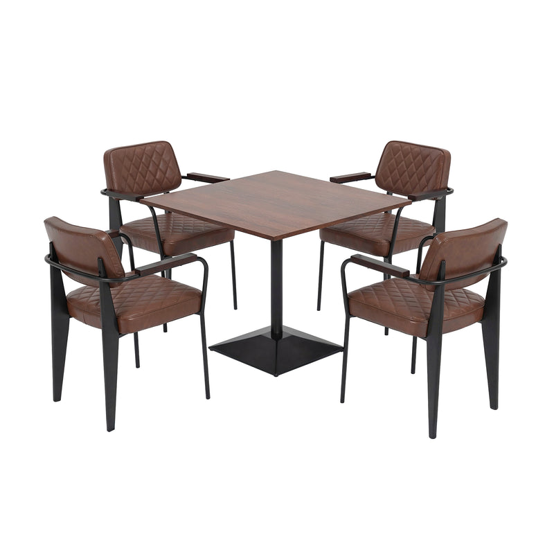 Load image into Gallery viewer, Comedor de restaurante para interior ACMA 757070 + 4 sillas 91-527F - ACMA-527F
