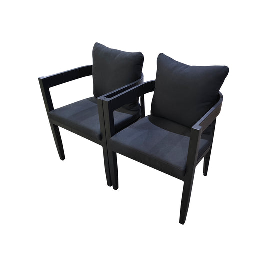 Comedor Alarcon 2.2M + 8 sillas alarcon color negro - GL3AE-ALAR