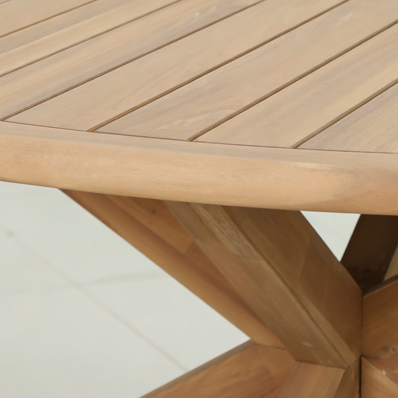 Cargue la imagen en el visor de la galería, Mesa de comedor redonda ALPS 1.5M color natural - HUC28332
