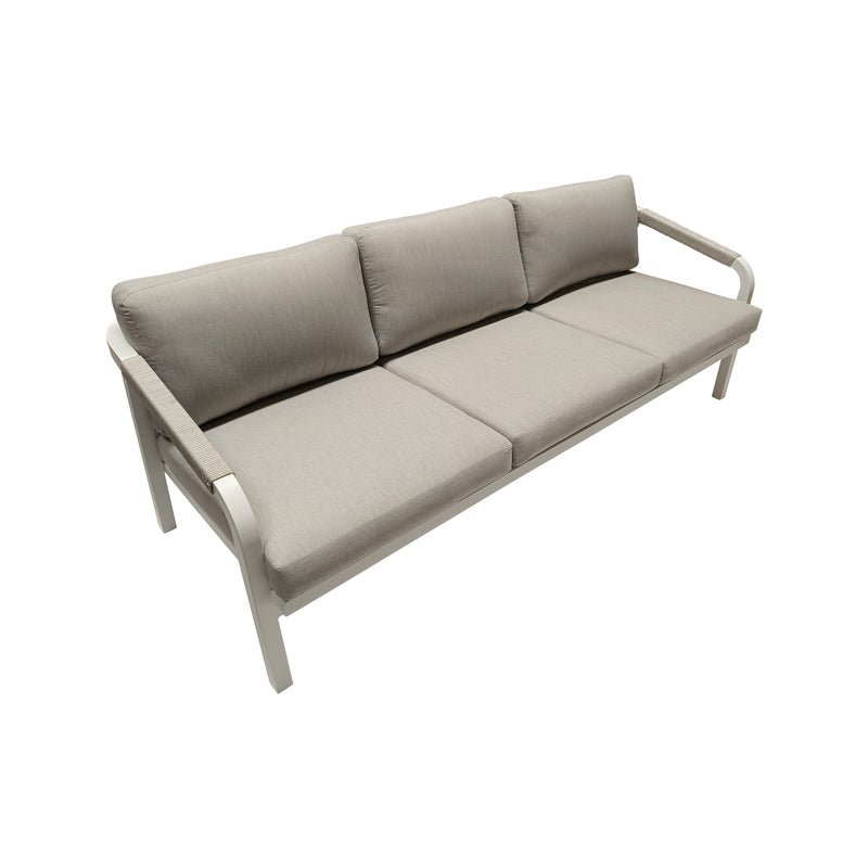 Cargue la imagen en el visor de la galería, Sofa Triple para Exterior e Interior de Aluminio Color Blanco ANCONA - GL3A604023
