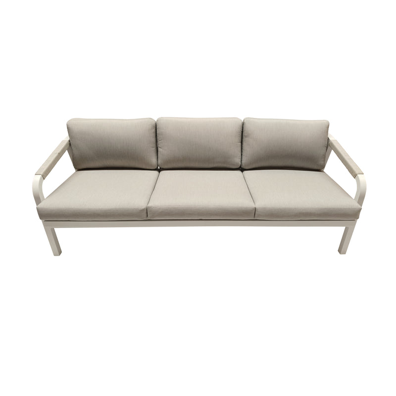 Cargue la imagen en el visor de la galería, Sofa Triple para Exterior e Interior de Aluminio Color Blanco ANCONA - GL3A604023
