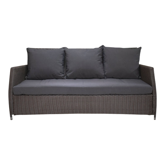 Carbon Color Rattan Indoor and Outdoor Room ALAINE TRIPLE-129888 