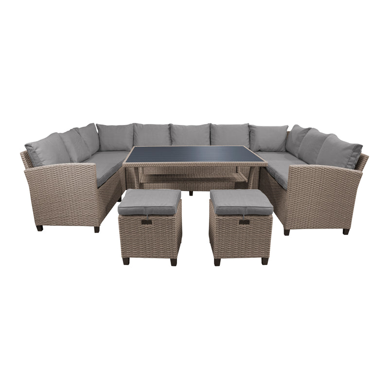 Cargue la imagen en el visor de la galería, Sala para Exterior e Interior de Rattan  Color Natural BAXTER-HUCB
