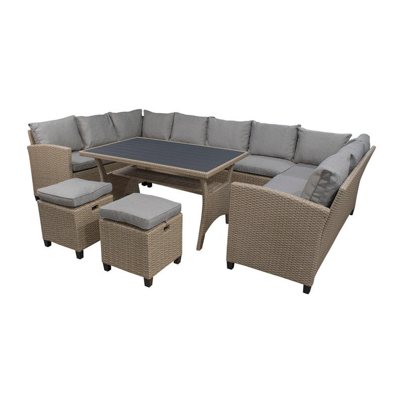Cargue la imagen en el visor de la galería, Sala para Exterior e Interior de Rattan  Color Natural BAXTER-HUCB
