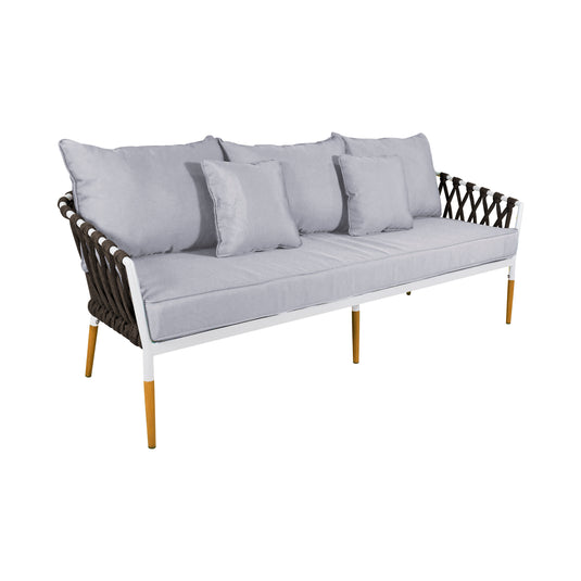 Sala para Exterior e Interior de Aluminio Color Blanco con Café BELINAS-10095