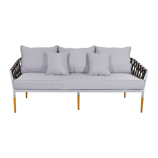Sala para Exterior e Interior de Aluminio Color Blanco con Café BELINAS-10095