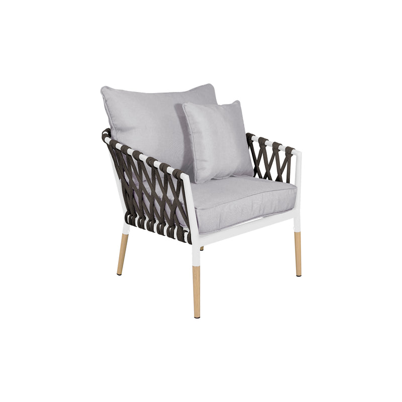 Cargue la imagen en el visor de la galería, Sala para Exterior e Interior de Aluminio Color Blanco con Café BELINAS-10095
