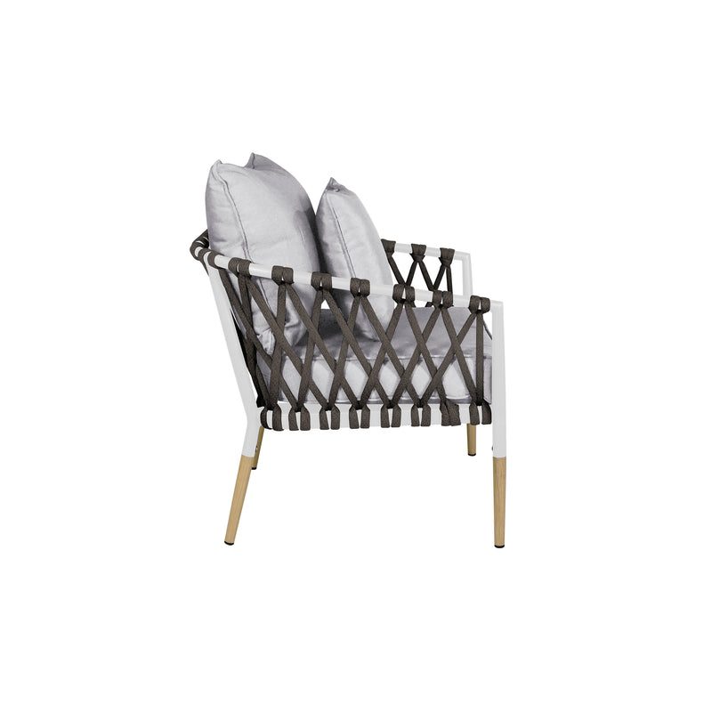 Cargue la imagen en el visor de la galería, Sala para Exterior e Interior de Aluminio Color Blanco con Café BELINAS-10095
