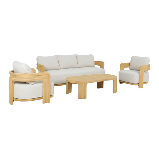 Set triple de madera Blaise para exterior color Natural - HUC41057-53-56-TRI