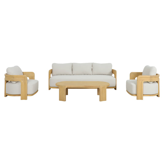 Set triple de madera Blaise para exterior color Natural - HUC41057-53-56-TRI