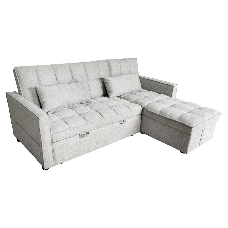 Cargue la imagen en el visor de la galería, Sofá cama 3 en 1 corner con almacenamiento BREGO color Beige claro - YA584
