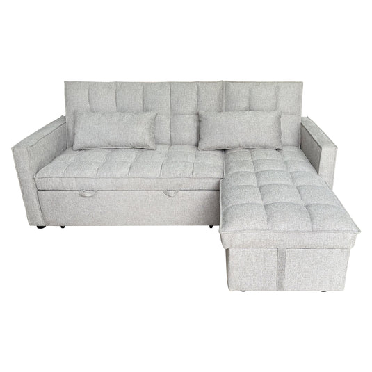 Sofá cama 3 en 1 corner con almacenamiento BREGO color Beige claro - YA584