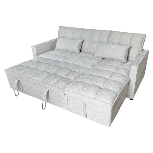 Sofá cama 3 en 1 corner con almacenamiento BREGO color Beige claro - YA584
