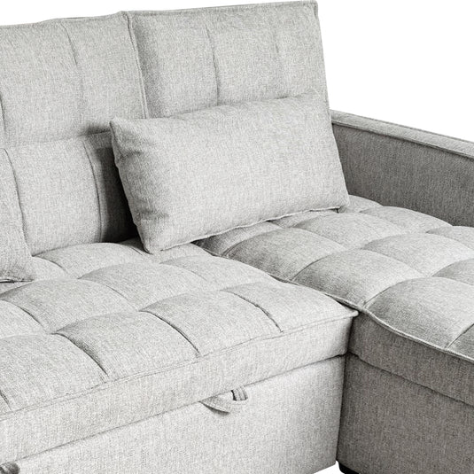 Sofá cama 3 en 1 corner con almacenamiento BREGO color Beige claro - YA584