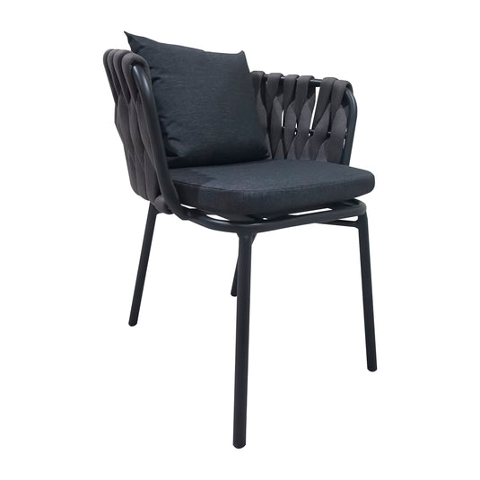 Silla  de Lazo para Exterior e Interior Color Negro/Gris BURJ 1099-ZF4004C