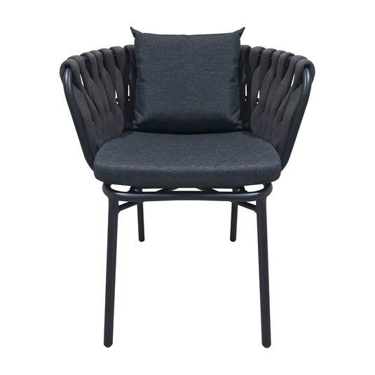 Silla  de Lazo para Exterior e Interior Color Negro/Gris BURJ 1099-ZF4004C