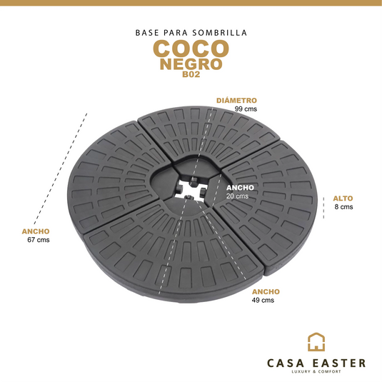 Base Para Sombrilla  Color Negro COCO -B02 CasaEaster