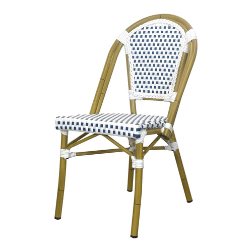 Silla de Rattan para exterior e interior Color Azul/Blanco SCOOTLAND 02 -0C444