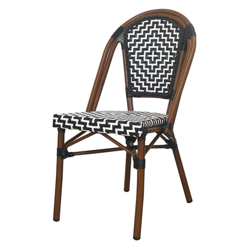 Silla de Rattan para exterior e interior Color Negro/Blanco SCOOTLAND - SCOOTLAND 09