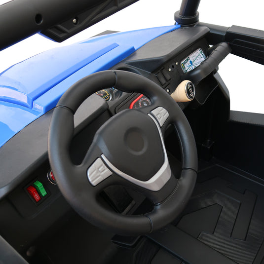 Carrito eléctrico con control remoto infantil color azul  - JHW2588