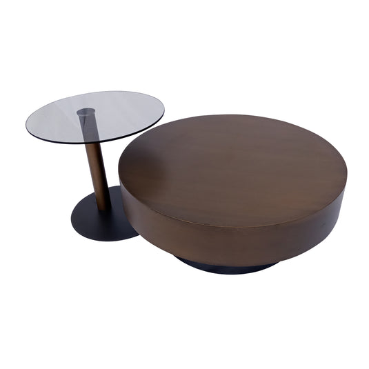 Mesa de Centro o doble Chiibal Color Oro 2 PIEZAS D.80cms , D.50cms  -BR504532