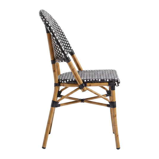 Rattan chair for outdoors and indoors Color Black With White CHINA -OC97 