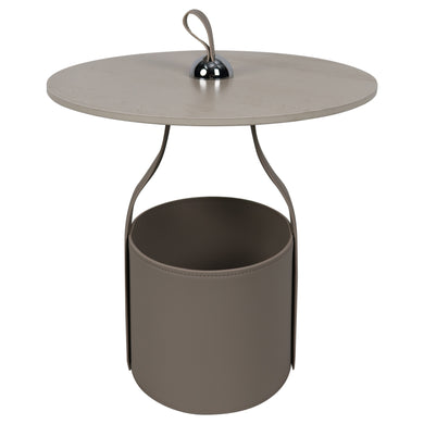 Mesa Bistro CJ357 de Interior con piel sintética color beige y cubierta de piedra - CJ357